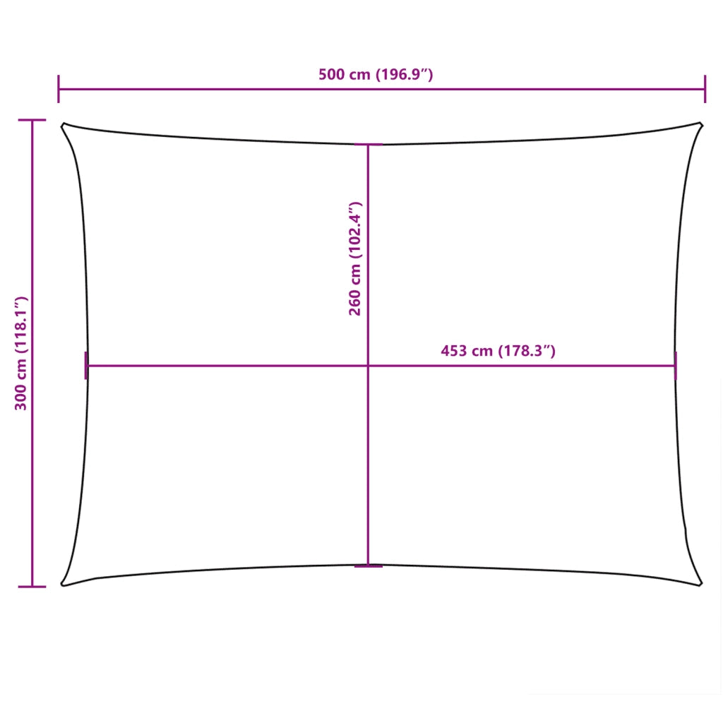 Vela Ombreggiante-Parasole a vela Oxford Rettangolare 3x5 m Nero