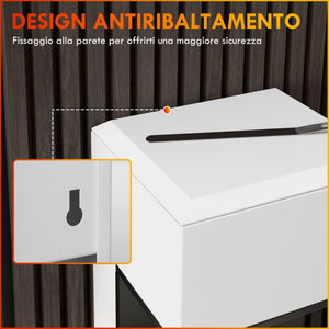 Camino a Bioetanolo da Pavimento 38x38x100 cm Bruciatore 1,2L Bianco