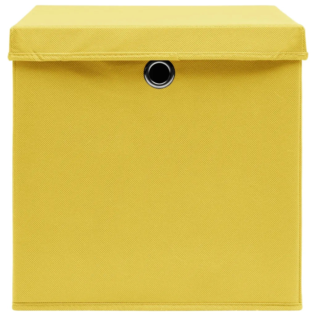 Contenitori con Coperchi 4 pz 28x28x28 cm Giallo