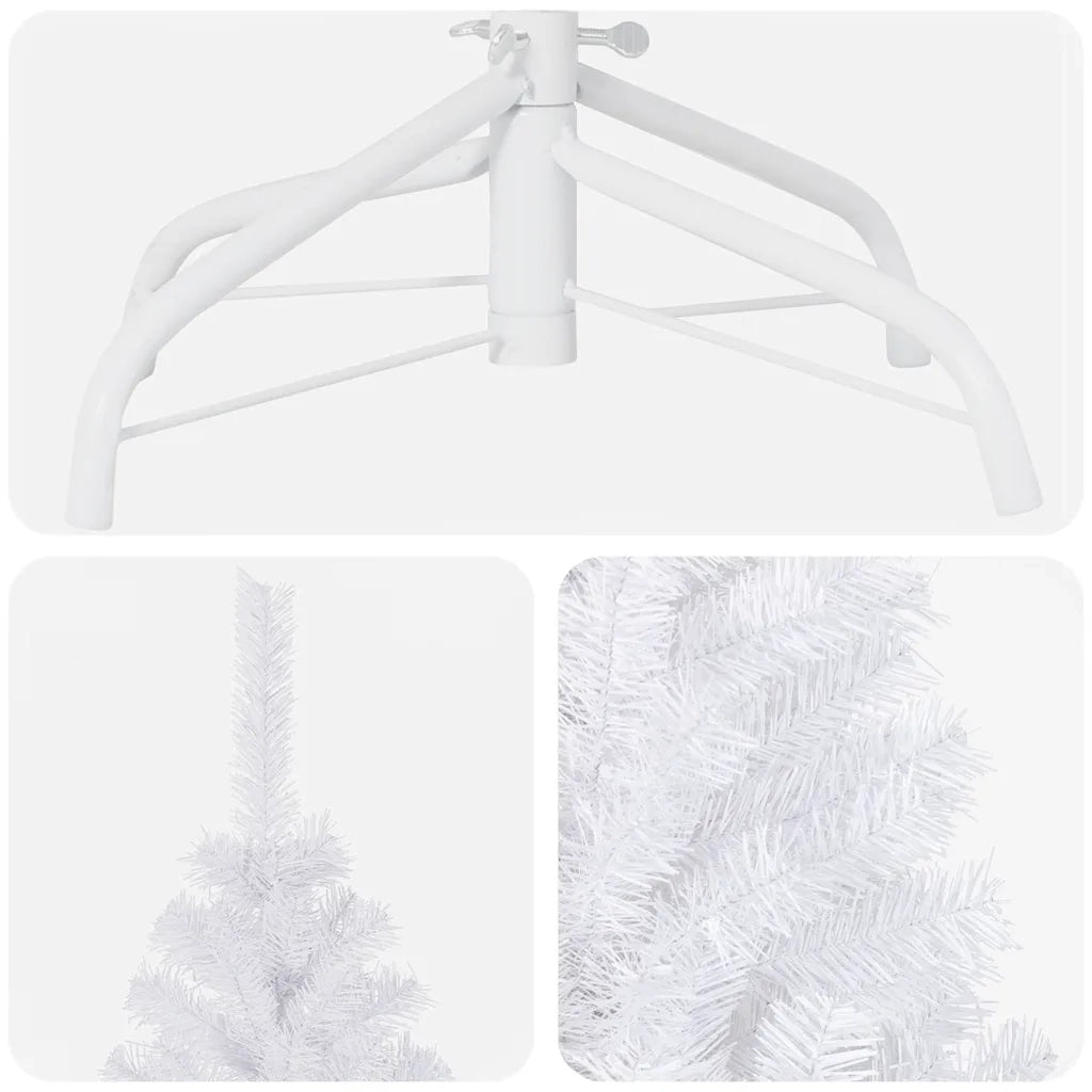 Albero di Natale Preilluminato con Palline Bianco 180 cm PVC 3077713