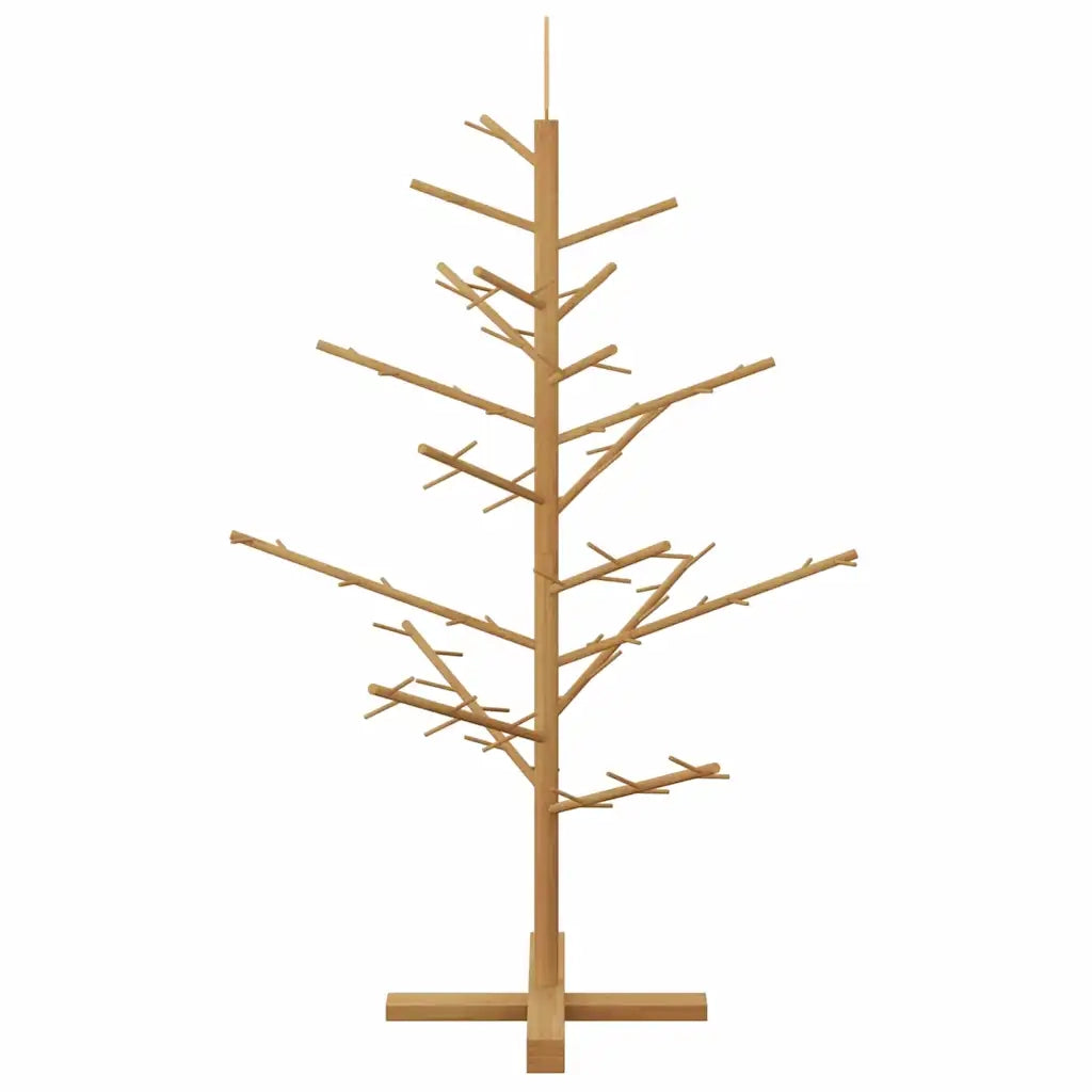 Albero di Natale in legno con supporto Marrone 125 cm 42018060