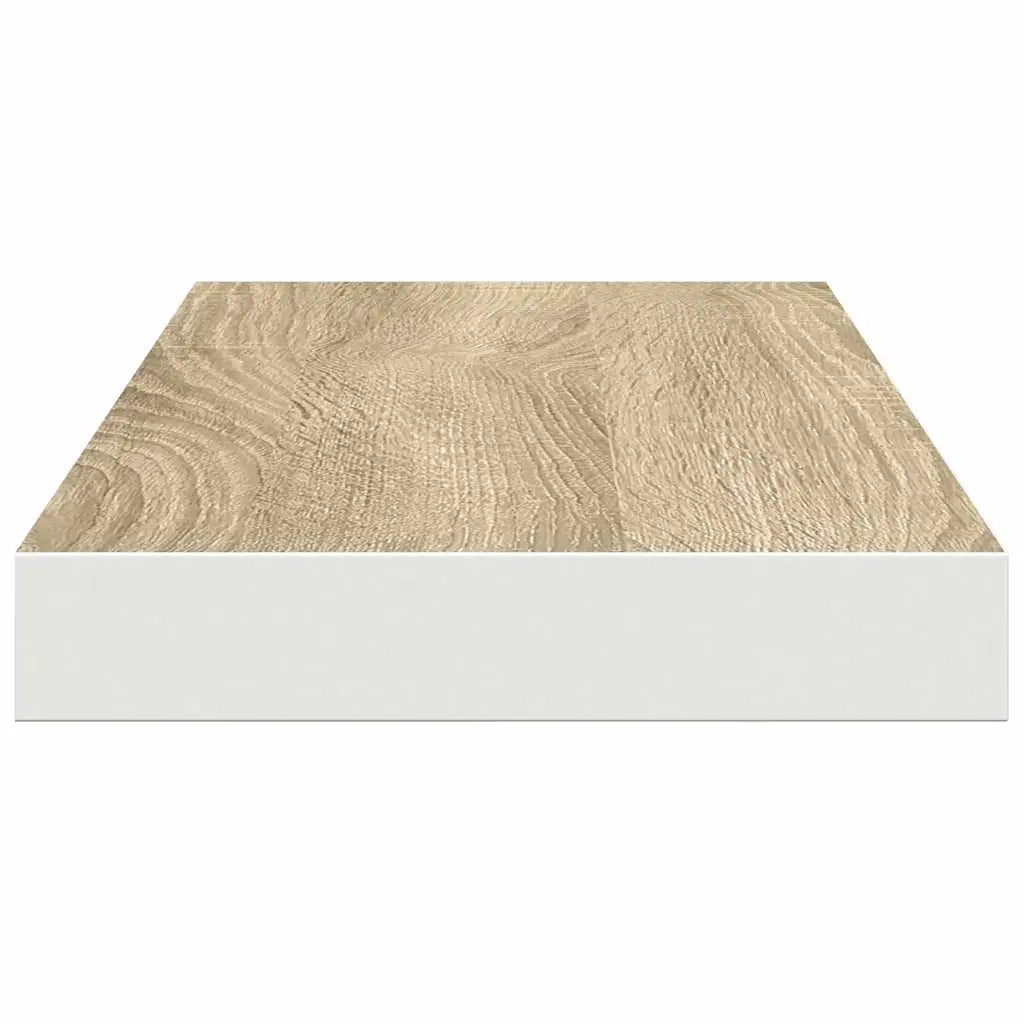Scaffale a Parete Rovere e Bianco 60x23,5x3,8 cm in MDF 326576