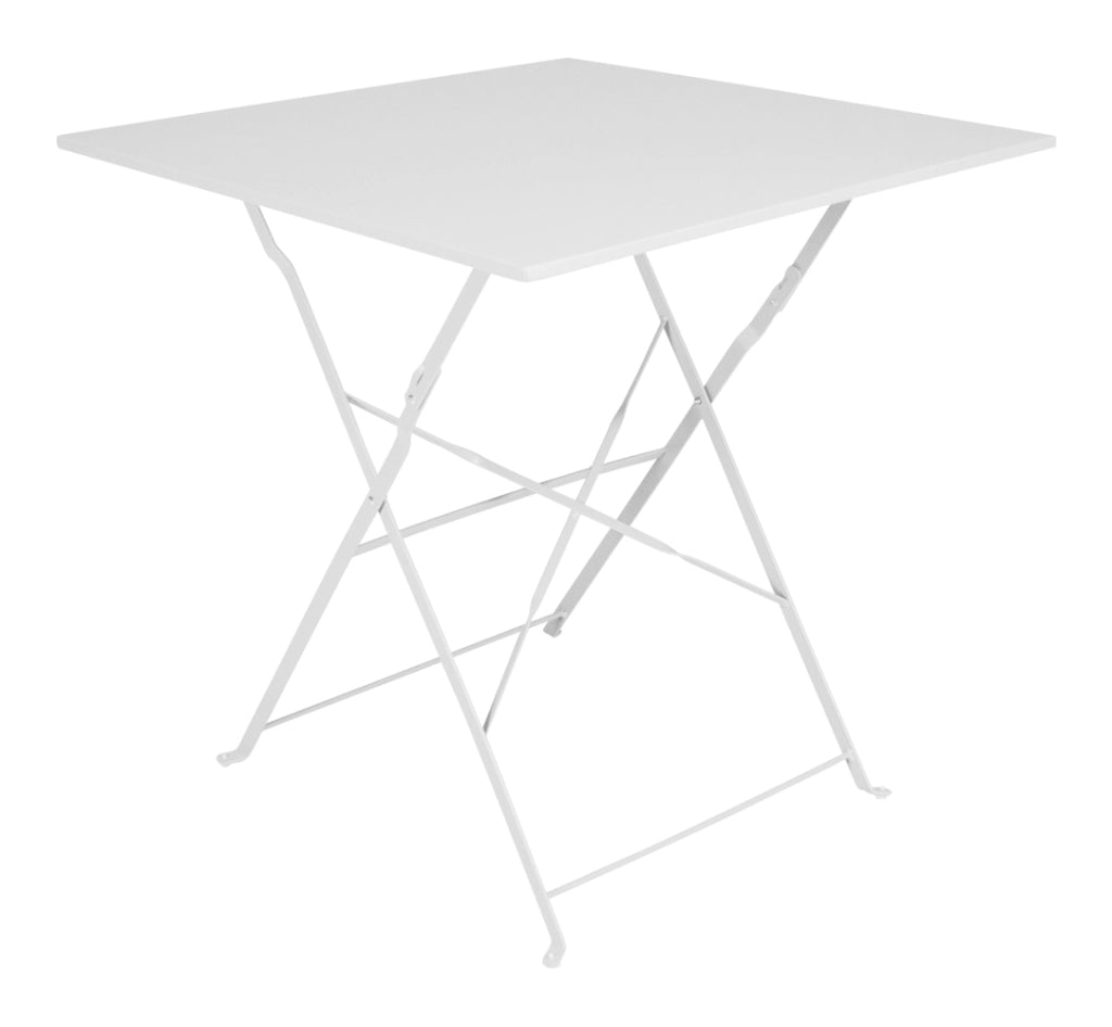 Tavolo pieghevole in metallo bianco, tavolo richiudibile 70x70 cm - Sorrento - TQ08-7.7SOPI
