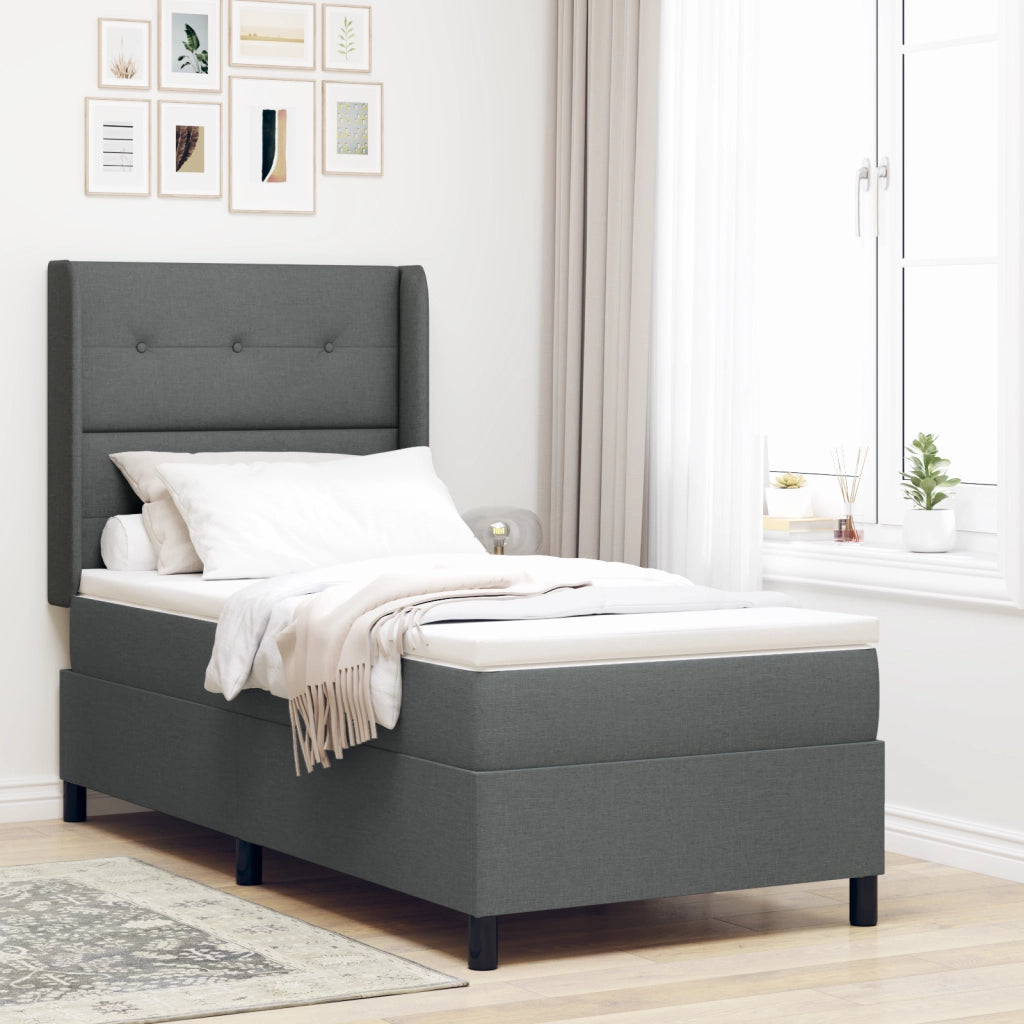 Letto a Flessione  con Materasso Grigio Scuro 80x200 cm in Tessuto