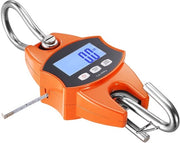 Ponderale digitale bilancia, 400 kg, bilancia da appendere robusta, con schermo LCD, minimozzo con gancio per uso agricolo, caccia, pesca, esterno, garage (arancione)