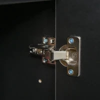 Mobiletto Multiuso per Casa e Ufficio con 2 Cassetti e 2 Armadietti, Apertura a Pressione, 79x36x74cm