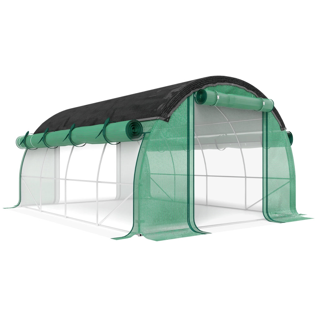 SERRA TUNNEL 4 x 3 x 2 m in plastica verde con rete ombreggiante