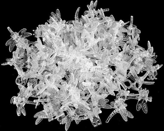 Strumenti per giardinaggio | Clip per piante Libellula | Clip per orchidee | Fissaggio in verticale | Steli di plastica mini per fiori | Translucido (Translucido bianco) | 100 pezzi.