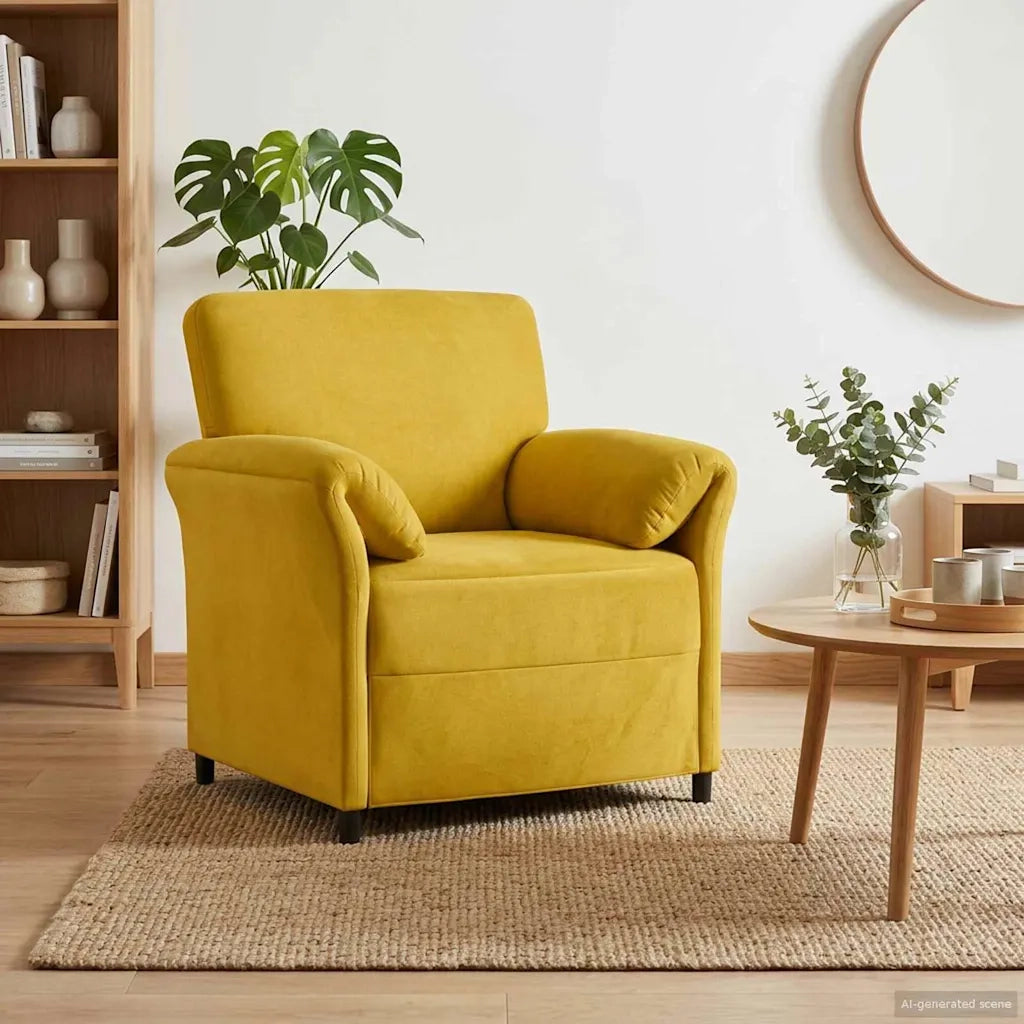 Divano 1 posto Giallo 88 x 83 x 95 cm Velluto