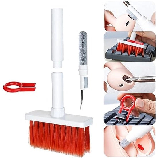 Set di pulizia tastiera 5-in-1, con rimuovitore keycap 
Compatibile con Airpods Pro, 
Compatibile con laptop, 
Compatibile con pc, 
Compatibile con computer, 
Compatibile con auricolari, 
Compatibile con MacBook, 
Compatibile con porta iPhone