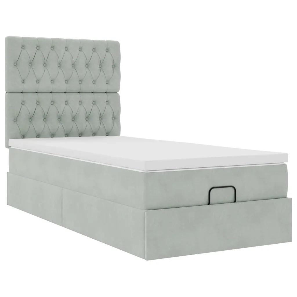Struttura Letto Pouf con Materassi 100x200 cm Velluto 3313523
