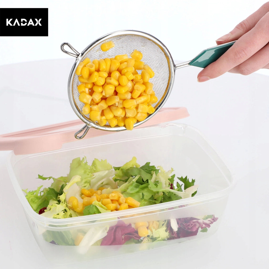 Colino da cucina KADAX con manico in acciaio per setacciare la farina, denso, 7 cm
