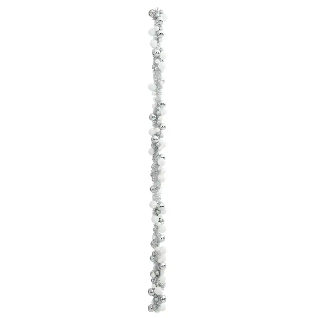 Ghirlanda di Palline di Natale Bianco e Argento 186 cm CFW3890930