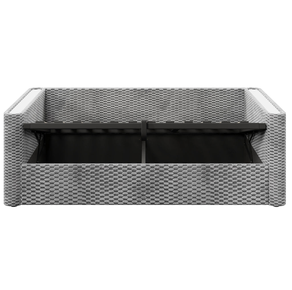 Divano letto 90x200 cm in velluto con contenitore idraulico e LED