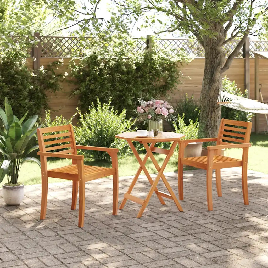 Tavolo da Giardino Pieghevole Ã˜70x75cm Legno Massello di Acacia