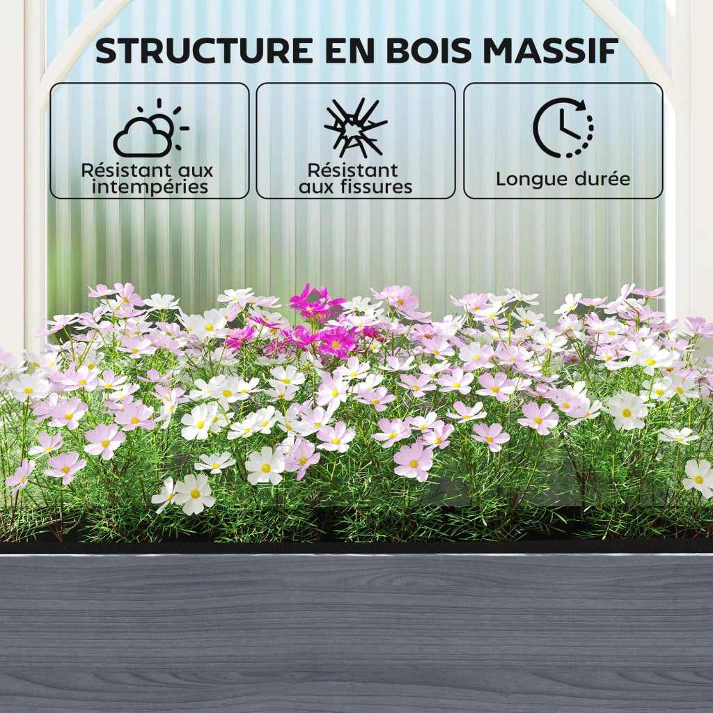 Letto da Giardino Rialzato con Telaio ¨C zephmum ¨C Grigio 98x37x90 cm