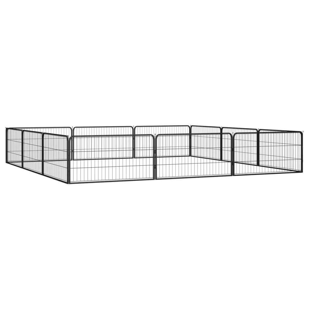 Box Cani 12 Pannelli Nero 100x50 cm Acciaio Verniciato Polvere CFW1481613