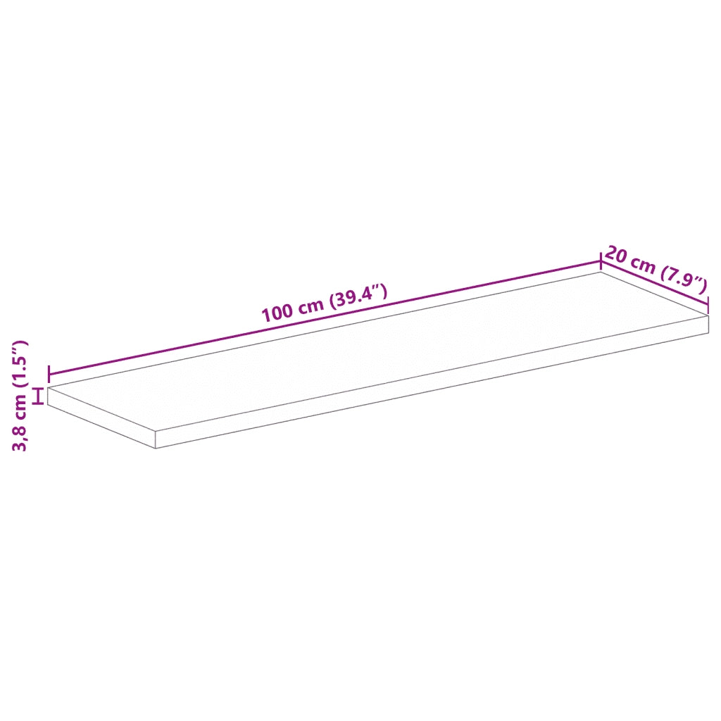 vidaXL Piano Tavolo 100x20x3,8 cm Rettangolare Legno Massello Acacia