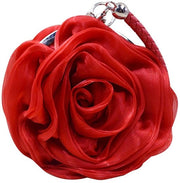 Clutch con stampa di rose per donne, borsa da sera, cinturino mini, portafoglio per matrimonio, festa, cellulare (rosso)