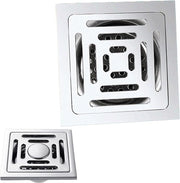 Pavimento di ventilazione quadrata 100x100mm - Chiusura di odori - Acciaio inossidabile - Reticolo rimovibile - Filtro di rame - Area doccia bagno giardino