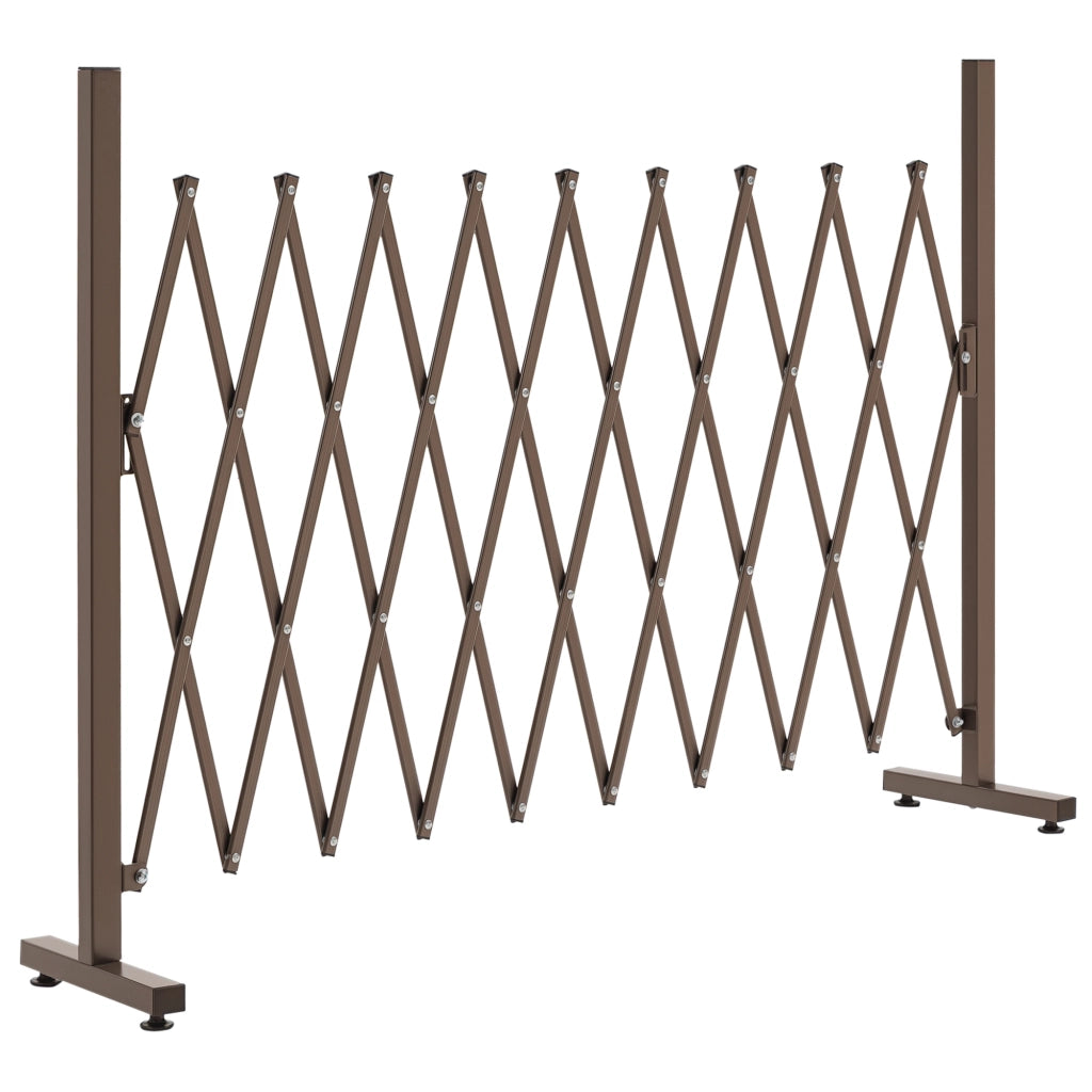 Recinzione Esterna per Giardino in Lega di Alluminio ¨C Zephmum ¨C Colore Marrone 250x31x103,5 cm