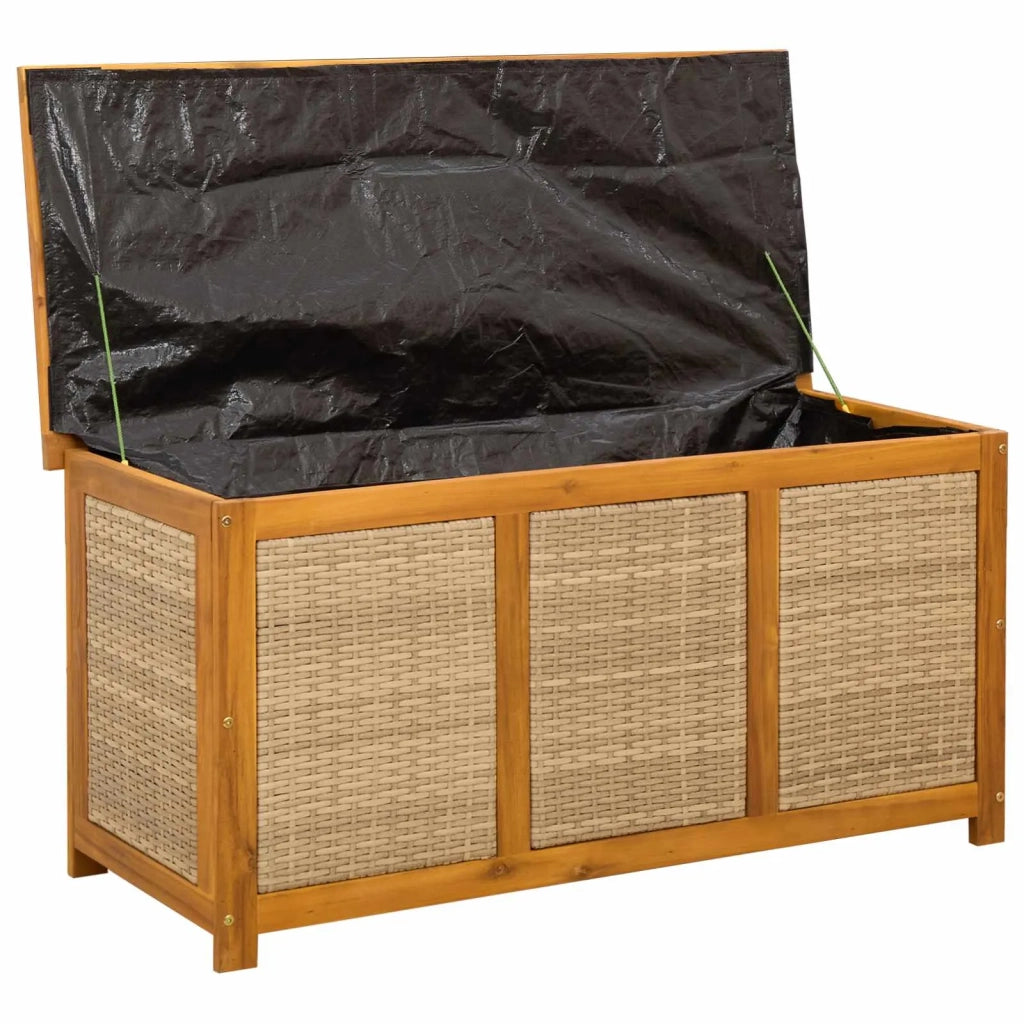 Scatola di Stoccaggio per Giardino 185 L 113 x 50 x 56 cm Beige 42002720