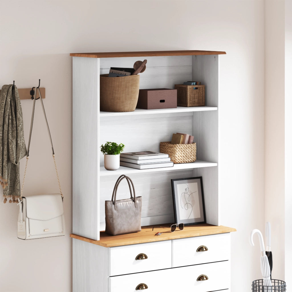 Gabbia "ASKIM" Bianca 91x30x104 cm in Legno Massello di Pino