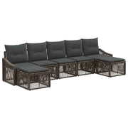 Set Divano da Giardino 7 pcs Grigio polyrattan 3436091