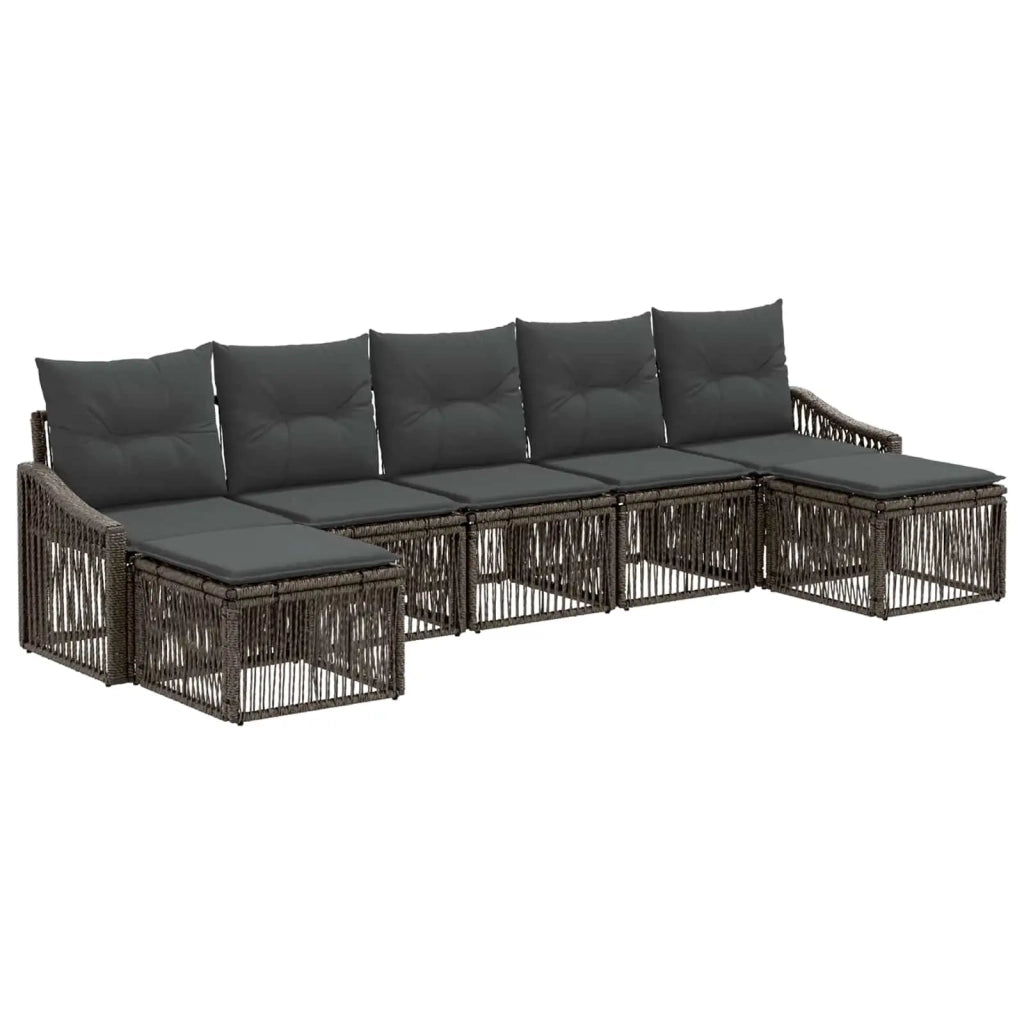 Set Divano da Giardino 7 pcs Grigio polyrattan 3436091