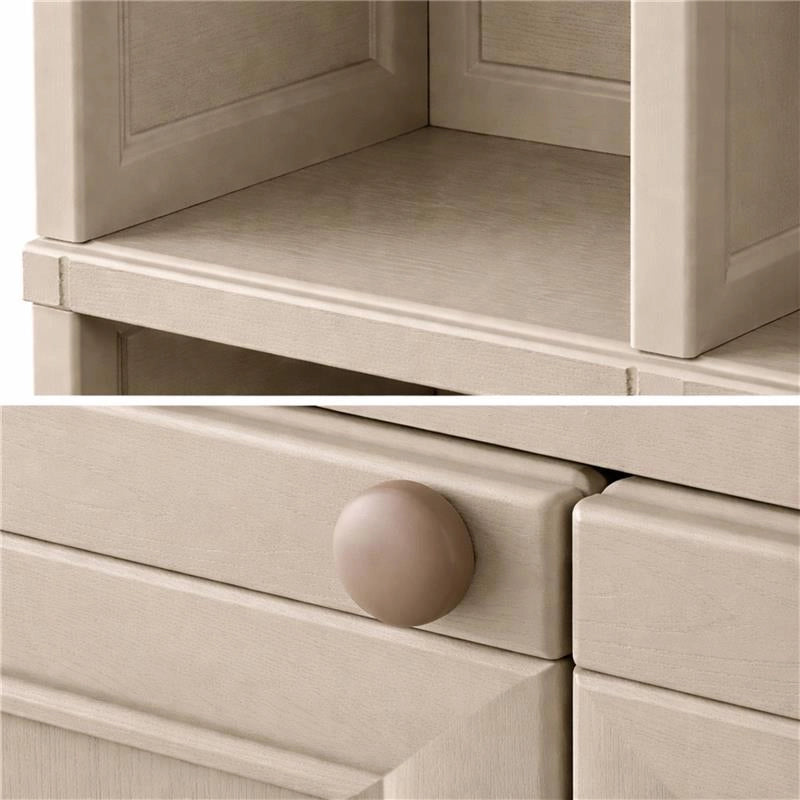 ARMADIO IN PLASTICA EFFETTO LEGNO CON 1 MODULO CHIUSO E 2 SCAFFALI APERTI, MOBILE CONTENITORE DA SALOTTO, BALCONE COPERTO E GIARDINO