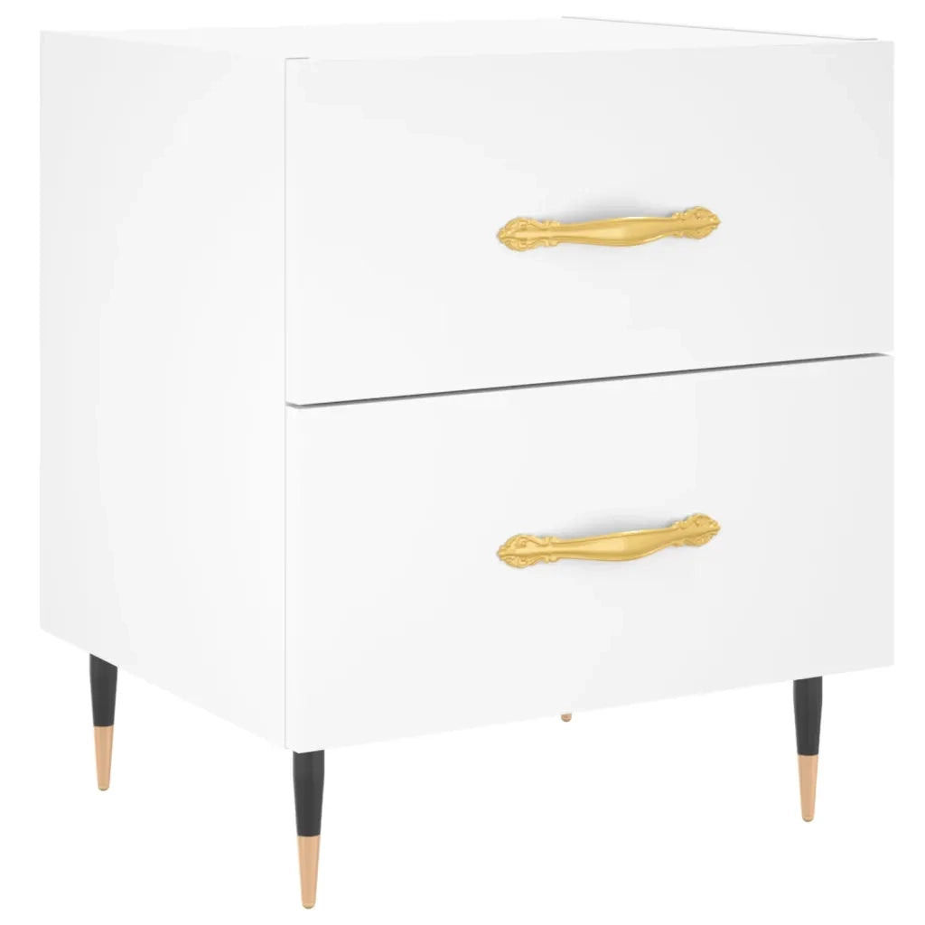 Comodino Bianco 40x35x47,5 cm in Legno Multistrato 827260