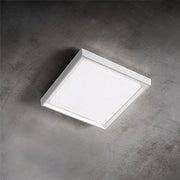 Alu Lampada da Parete e Soffitto in Alluminio Verniciato Bianco, LED 25W, 3000K, IP54, Design Moderno Quadrato 27x27 cm per Interni ed Esterni