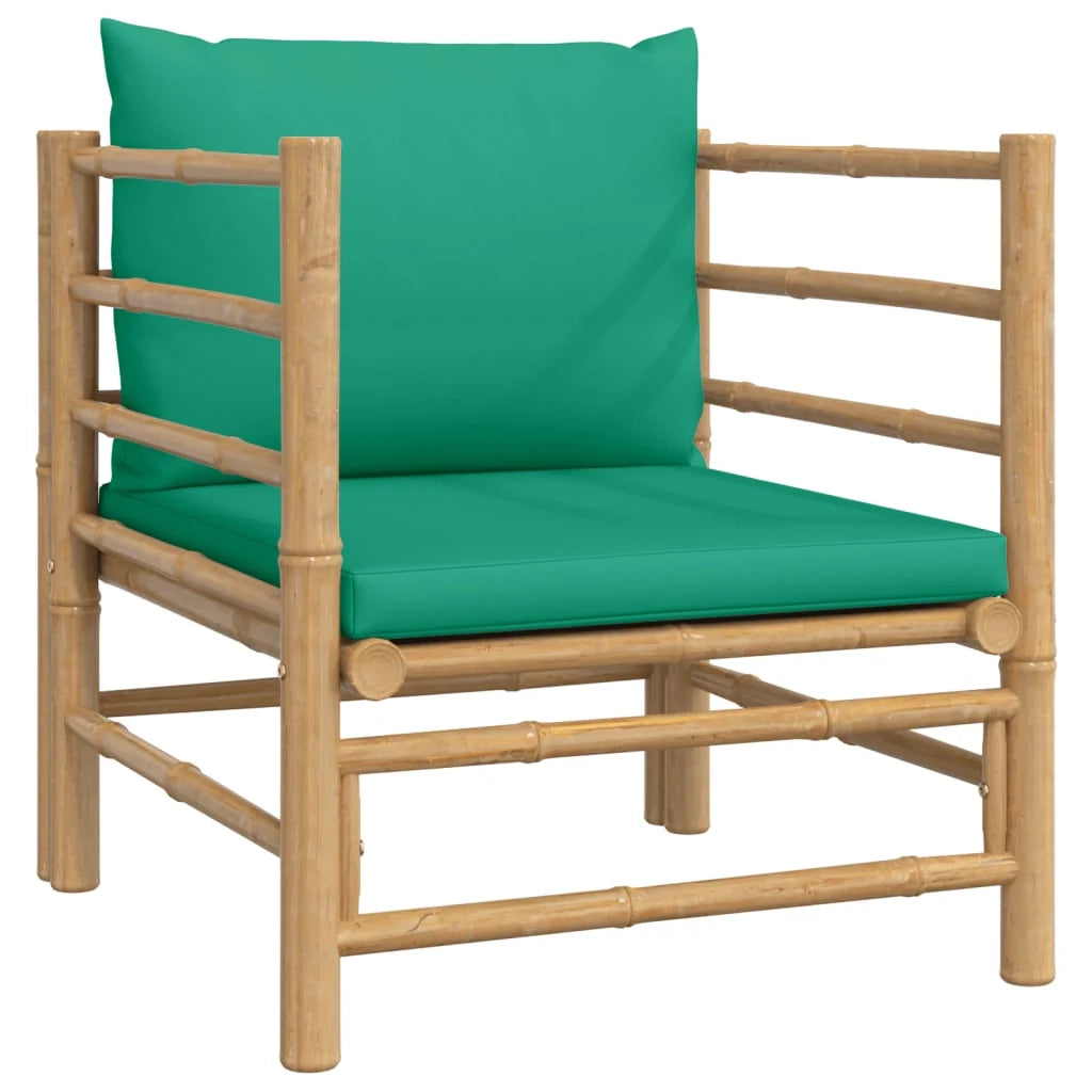 Set di mobili da giardino mobili da esterno 12 pezzi con cuscini bambù verde 02_0015675