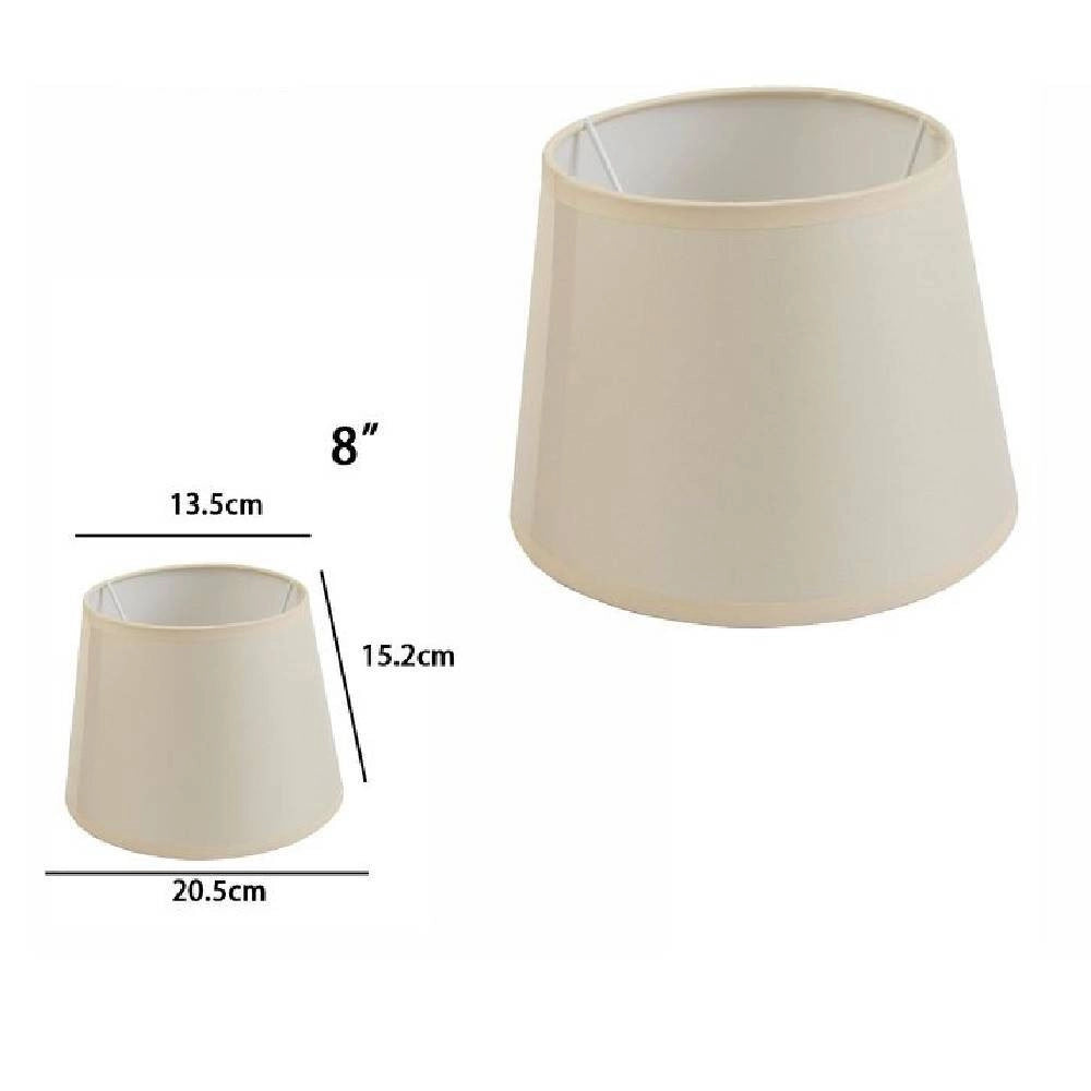 Trade Shop - Paralume Conico Cilindro Cappello Ricambio Per Lampada E Applique In Tessuto Tnt - Beige   -8"   -