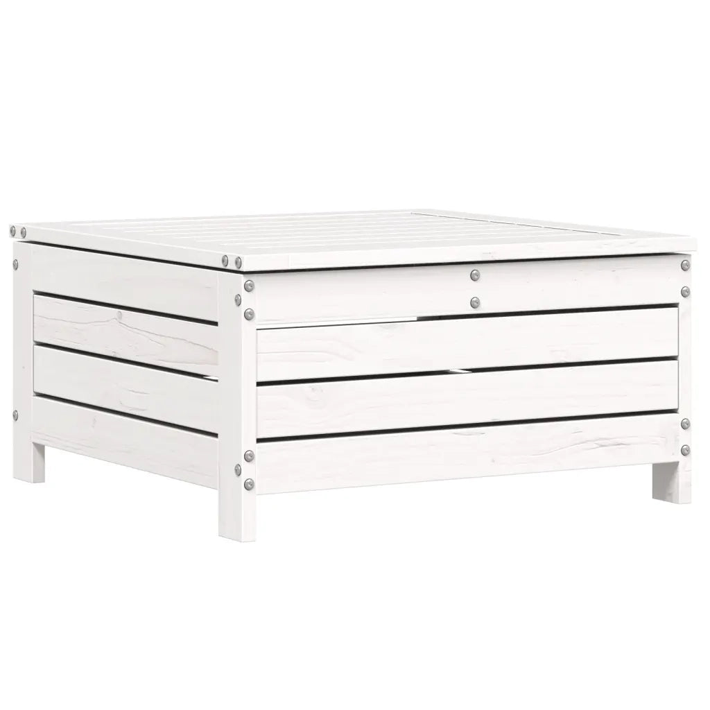 Set Divani da Giardino 7 pz Bianco in Legno Massello di Pino 3250985