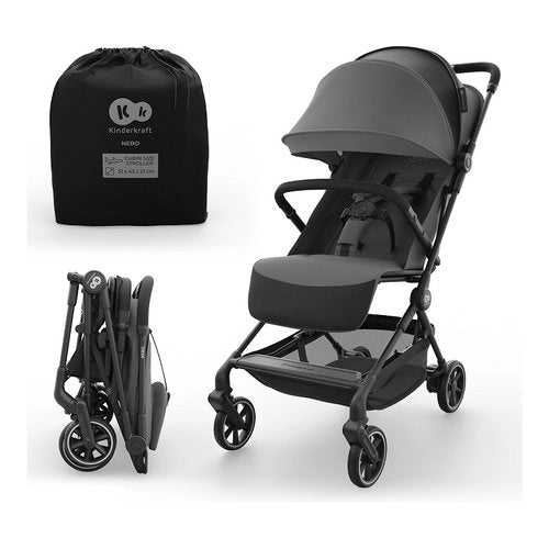 Passeggino 4 ruote kinderkraft ksnebo00gry0000 nebo cabin gray