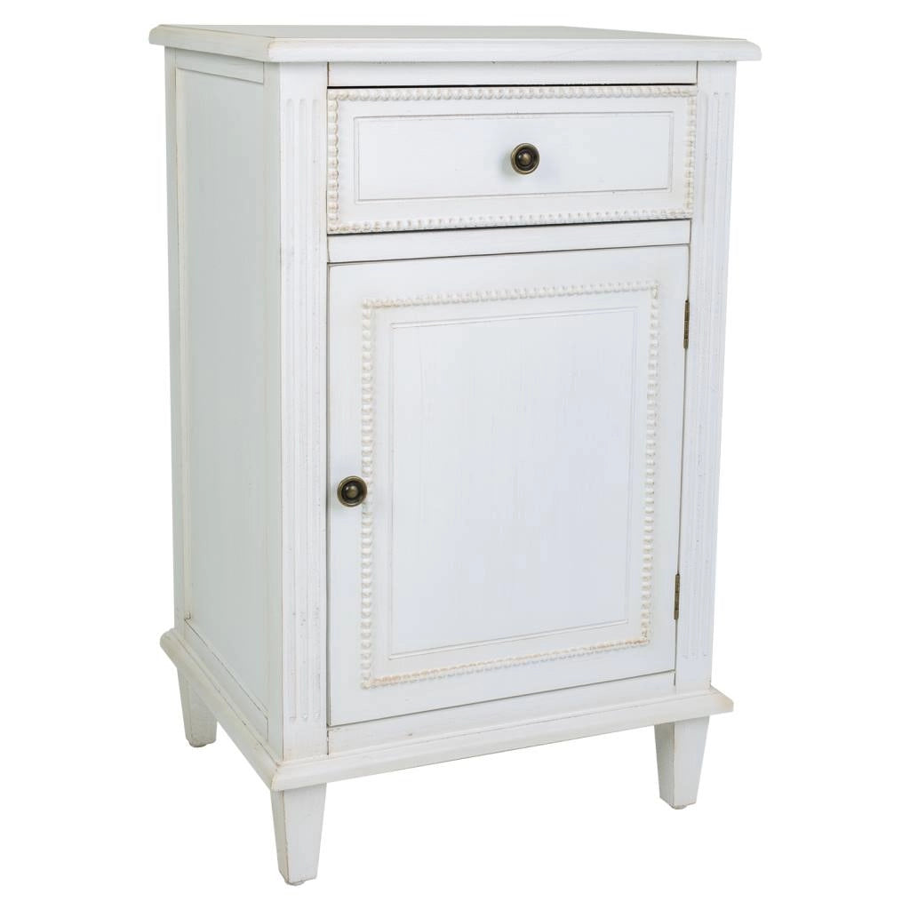 Comodino in legno laccato bianco 45x36x72