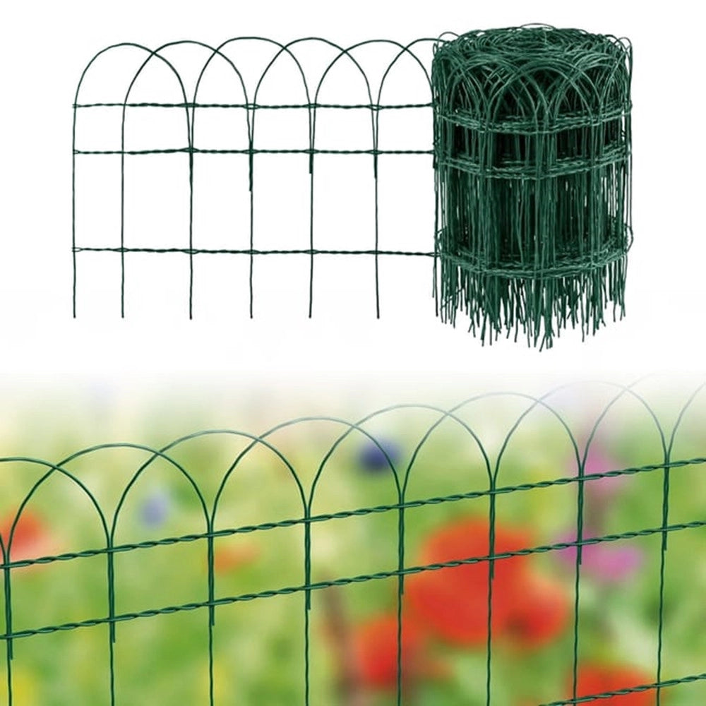 Trade Shop - Rete Metallica Plastificata Verde Con Bordura 0,65x10mt Recinzione Aiuole Orti Grn59 630720a -