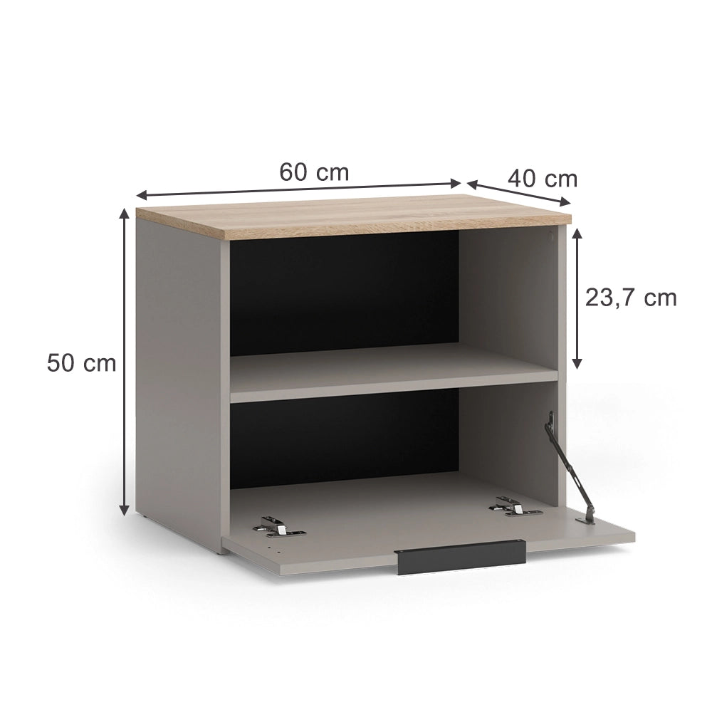 Vicco Credenza Grigio 60 x 50 cm con patta