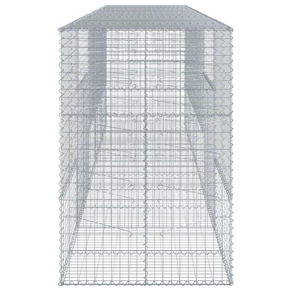 Gabbione recinto a gabbia muro di contenimento con coperchio 500 x 100 x 150 cm ferro zincato argento 02_0040170