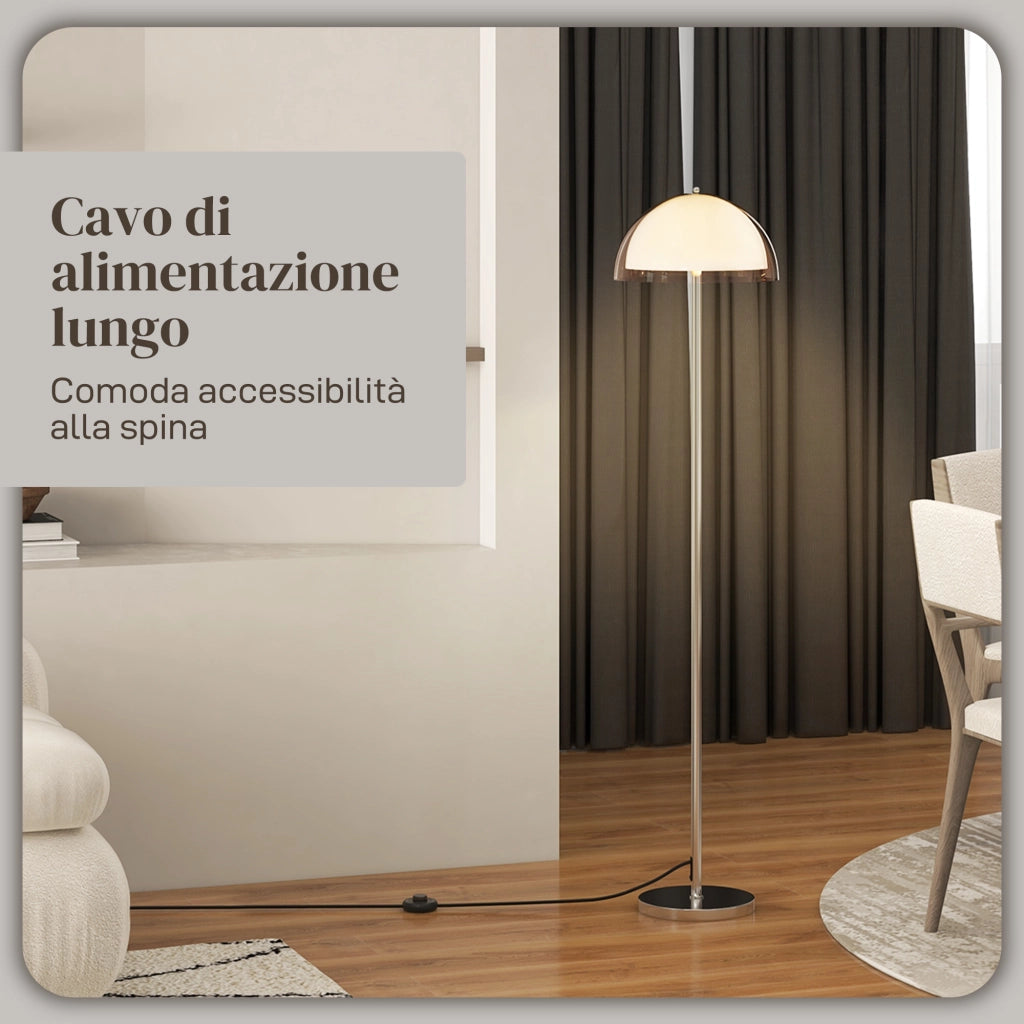 Lampada a Piantana Moderna ¨C Zephmum ¨C Bianca, Metallo e Acrilico, ?35x150 cm