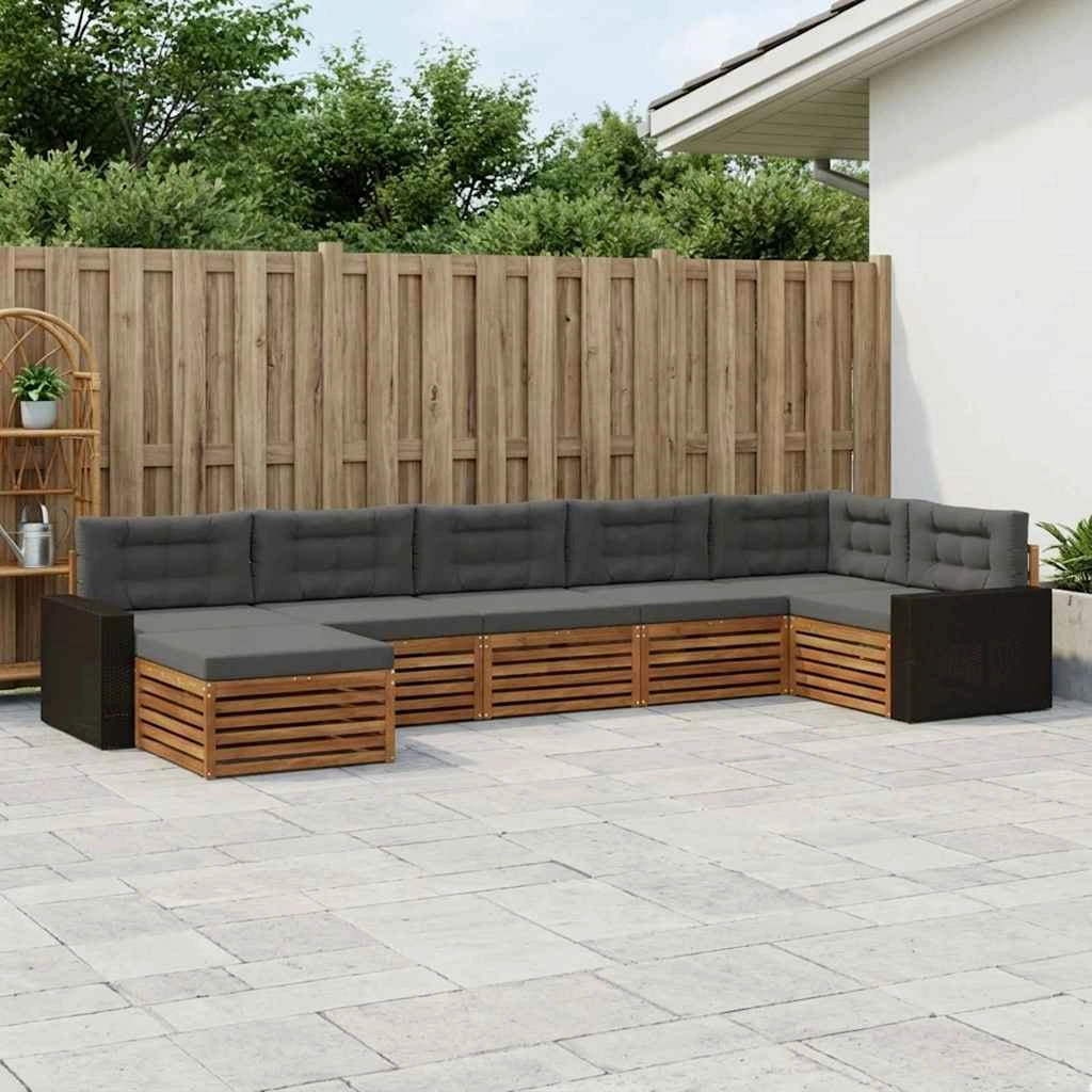 Set di divani da esterno 7 pz Naturale e Antracite 3383635