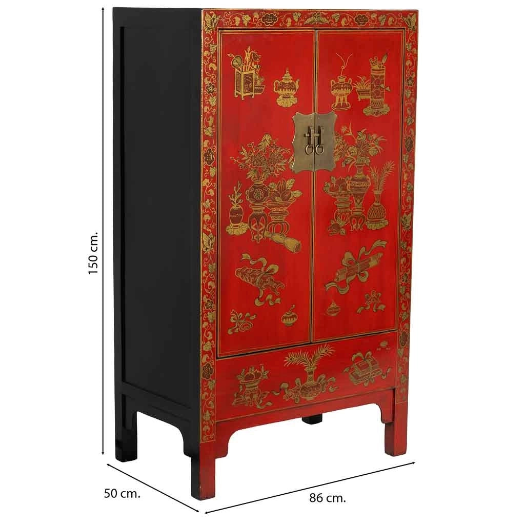 Armadio in legno rosso 86x50x150h cm
