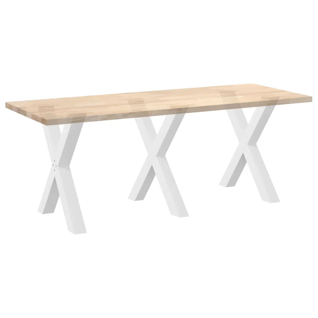 vidaXL Gambe per tavolo da pranzo a forma di X 3 pz bianche 80x(72-73) cm in acciaio