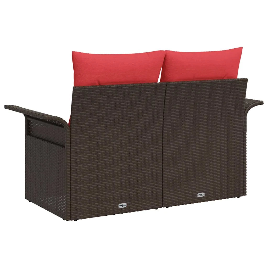 Divano da giardino con cuscino 141 x 62 x 69 cm polyrattan
