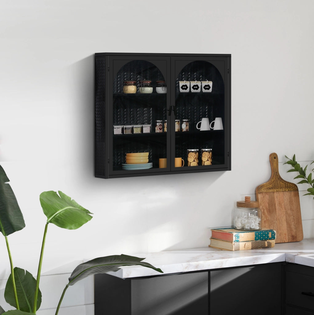 Credenza da parete moderna con ante in vetro