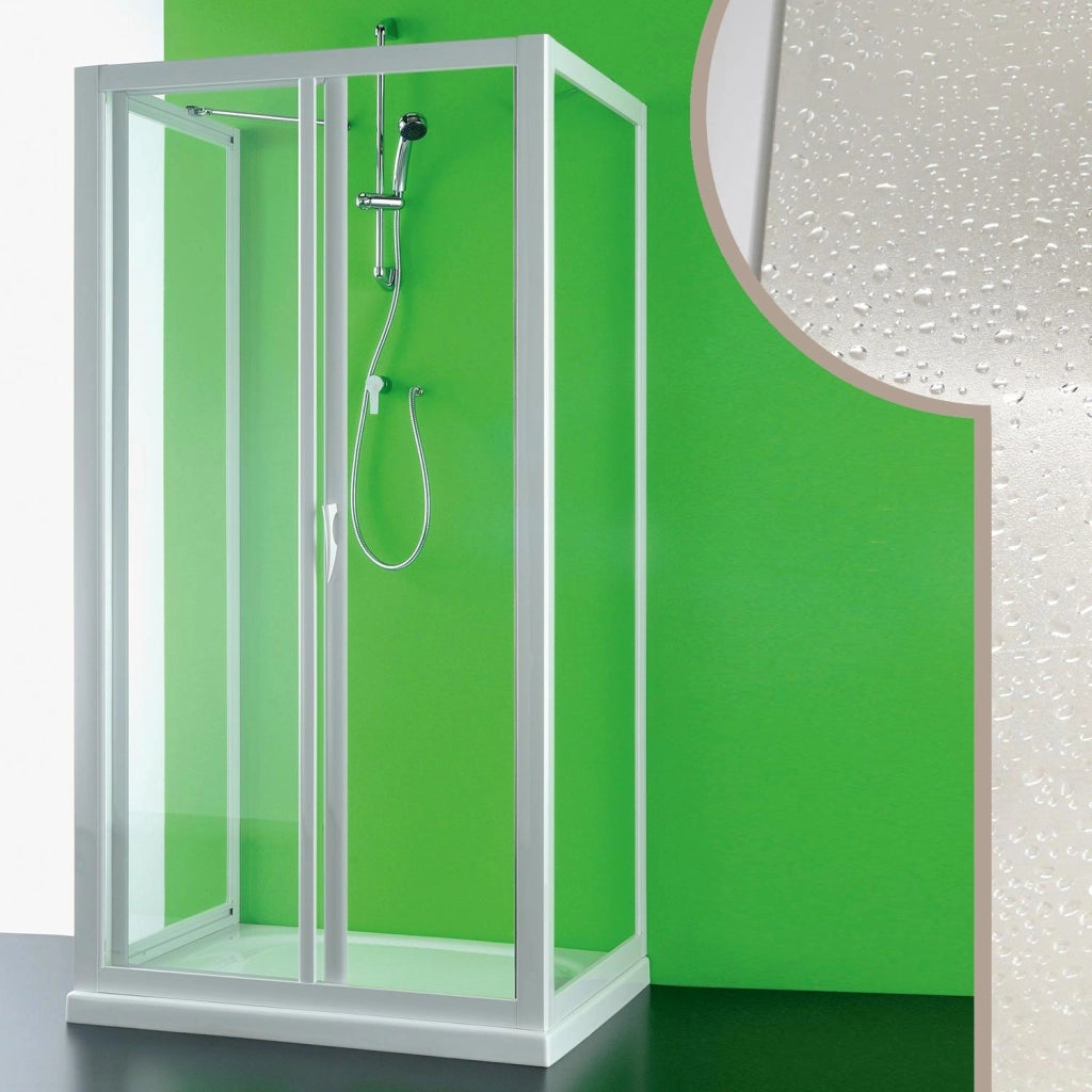 Box Doccia 3 lati 75x120x75 CM in Acrilico mod. Mercurio con apertura laterale