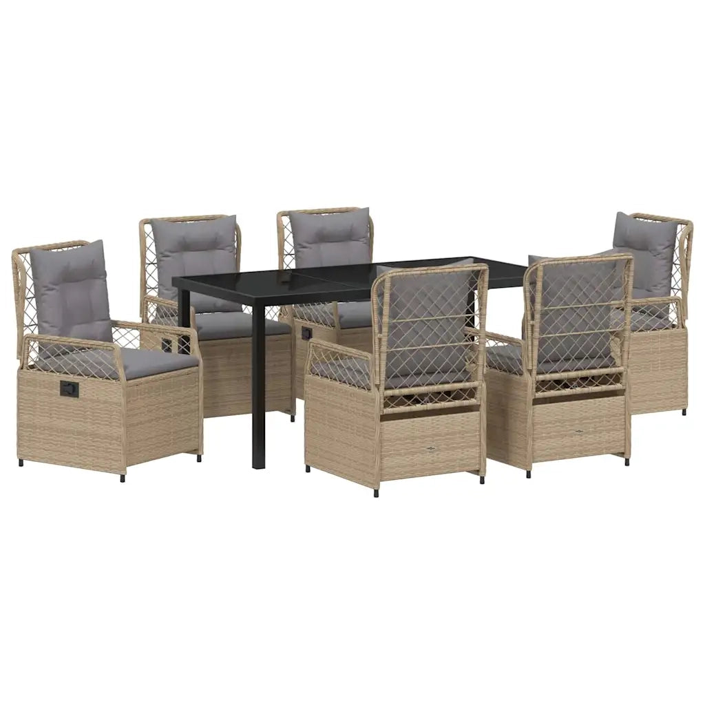 Set da Pranzo per Giardino 7 pcs Beige e Grigio Chiaro 3381006