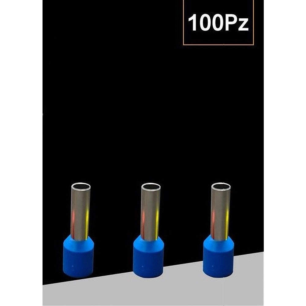 Trade Shop - Confezione 100pz Tubetto Capicorda Isolato Per Cavi 1.5mm² Terminale Da 8mm E1508 -