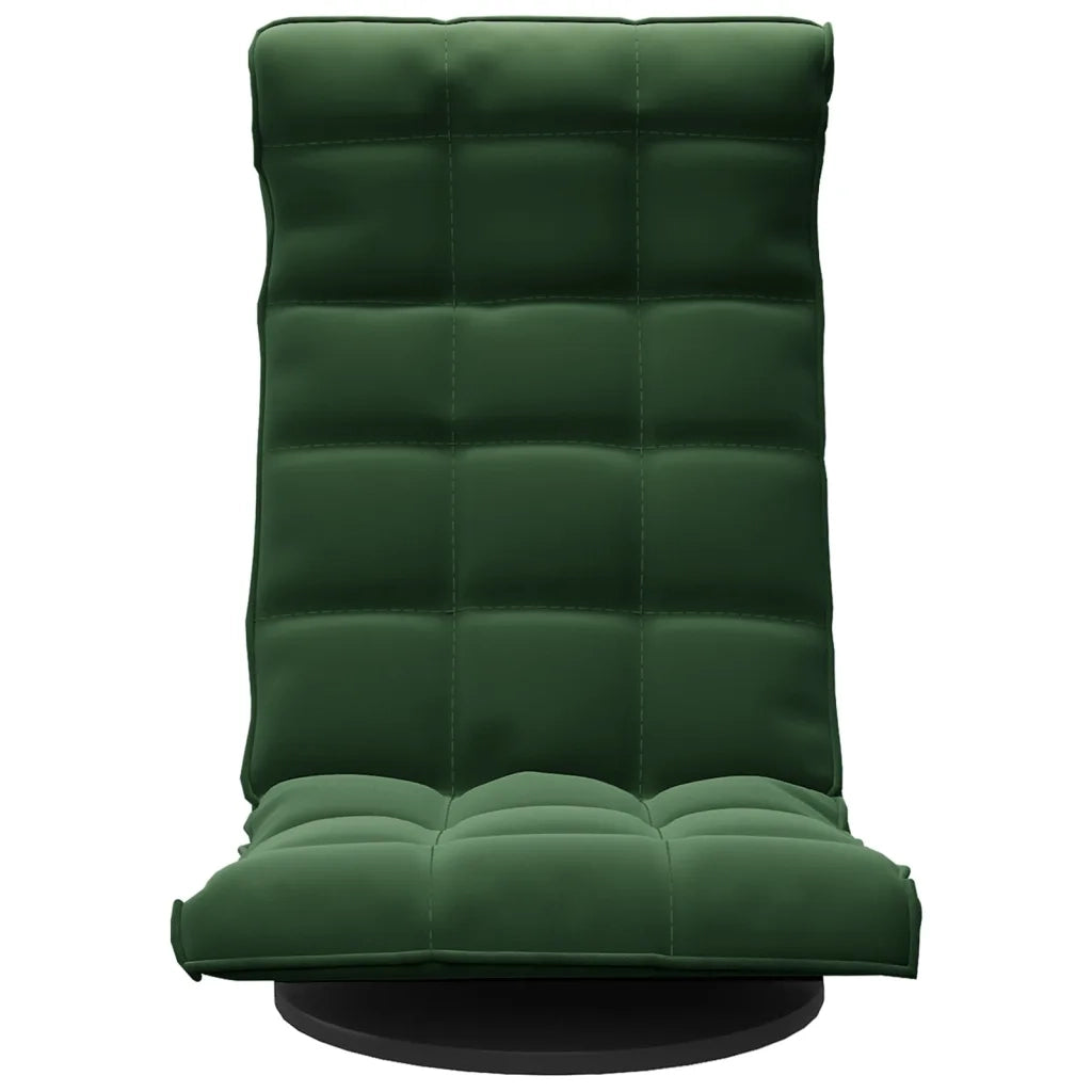 Sedia da Pavimento Girevole Verde Scuro in Velluto CFW3115806